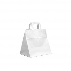 SAC EN PAPIER BLANC AVEC POIGNEES PLATS 32+17x30 250ST |822106