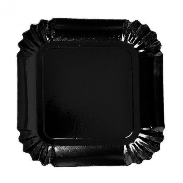 ASSIETTTE CARTON NOIR 9X9CM 100 ST |350434